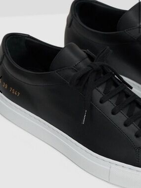 Common Projects Original Achilles Low Top Sneakers Black/White Women's 9 NWOT